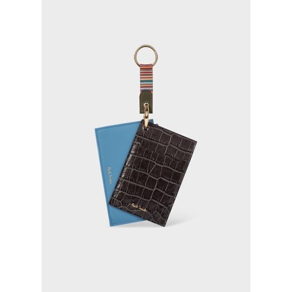 Rare! NWT Paul Smith $400 Leather Trio Wallet & Key Ring set. Great gift!